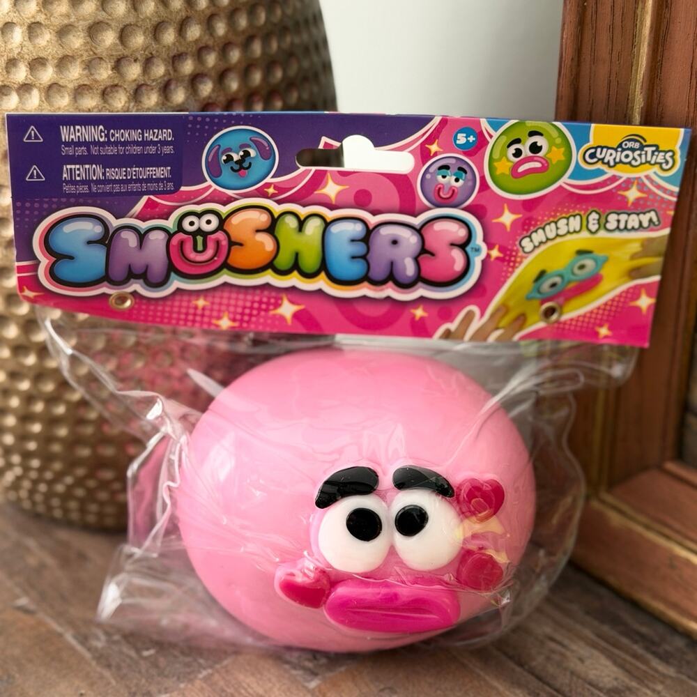 Authentic! SUMSHERS ORB - Pastel Pink Worried Hearts Squishy Toy- Sealed -Viral!